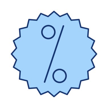 Teklif indirim etiketi düz simgesi, vektör, illüstrasyon  