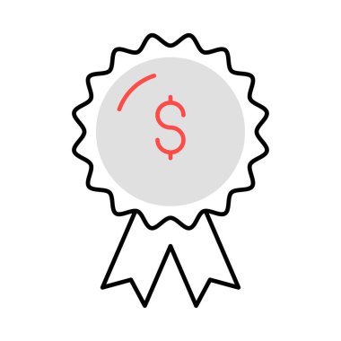 rozet doları sembol düz simgesini, vektör, illüstrasyon 