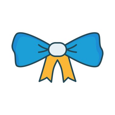 şerit yay düz simgesi, vektör, illüstrasyon 