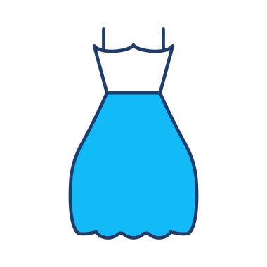 kadın elbise düz simgesi, vektör, illüstrasyon 