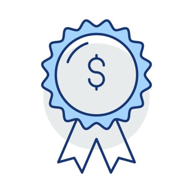 rozet doları sembol düz simgesini, vektör, illüstrasyon 