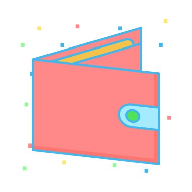 m-cüzdan düz simgesi, vektör, illüstrasyon  