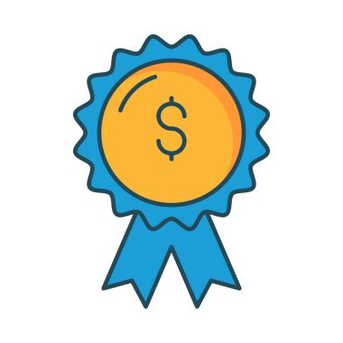 rozet doları sembol düz simgesini, vektör, illüstrasyon 