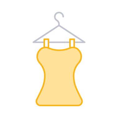 elbise askısı düz simgesi, vektör, illüstrasyon 