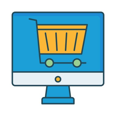 Alışveriş sepeti vektör çizim E ticaret 