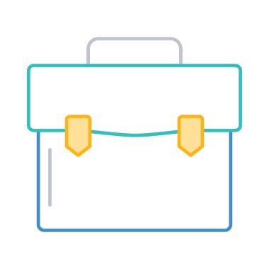 Evrak Çantası'nı düz simgesi, vektör, illüstrasyon 