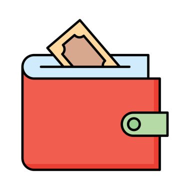 m-cüzdan ile nakit düz simgesi, vektör, illüstrasyon 