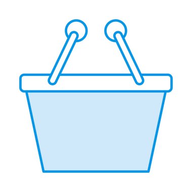 alışveriş sepeti düz simgesi, vektör, illüstrasyon 