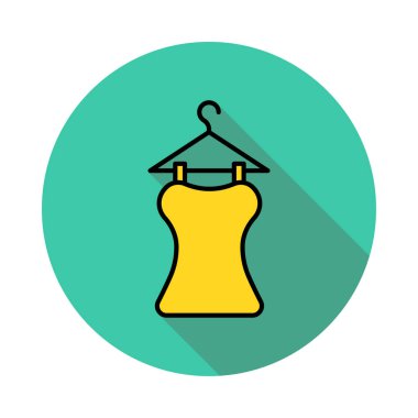elbise askısı düz simgesi, vektör, illüstrasyon 