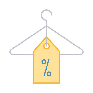 askı indirim etiketi düz simgesi, vektör, illüstrasyon 