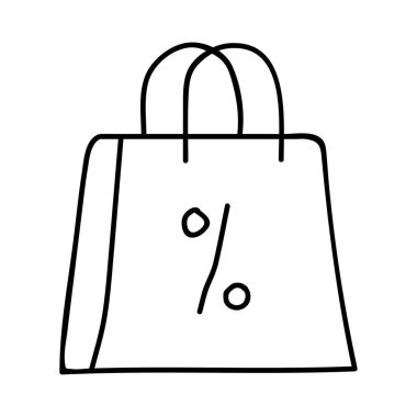 alışveriş torbasında indirim işareti ile düz kutsal kişilerin resmi, vektör, illüstrasyon 