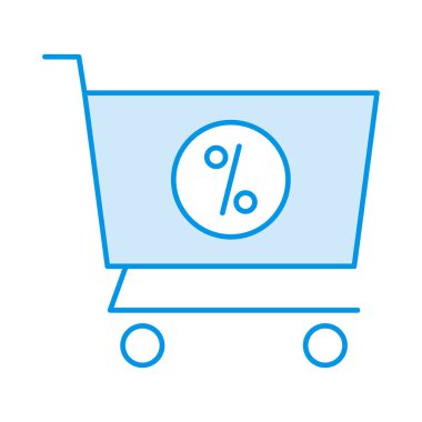 sepeti indirimli satış vektör çizim 