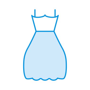 kadın elbise düz simgesi, vektör, illüstrasyon 