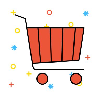 arabası düz simgesi, vektör, illüstrasyon 