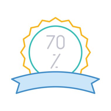 indirim rozet düz simgesi, vektör, illüstrasyon 