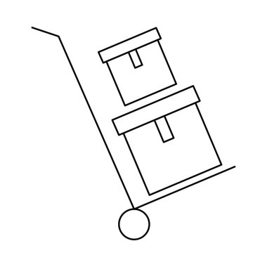 alışveriş sepeti hediye kutuları düz simgesi, vektör, illüstrasyon 