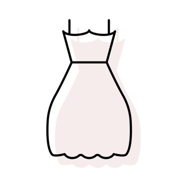 kadın elbise düz simgesi, vektör, illüstrasyon 