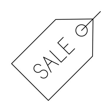 Satılık etiketi düz simgesi, vektör, illüstrasyon 