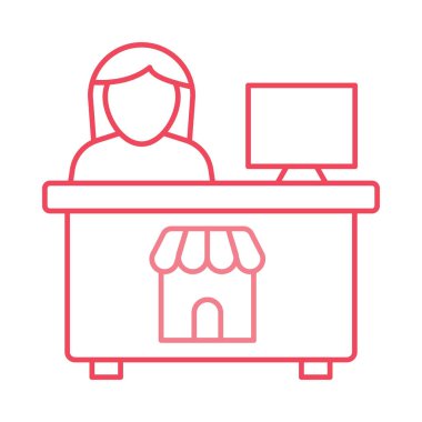 Dükkanı tablo düz simgesi, vektör, illüstrasyon 