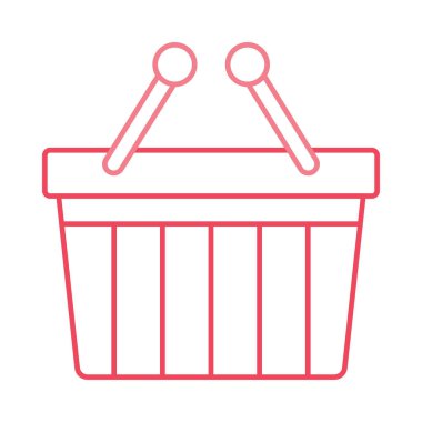 alışveriş sepeti düz simgesi, vektör, illüstrasyon 