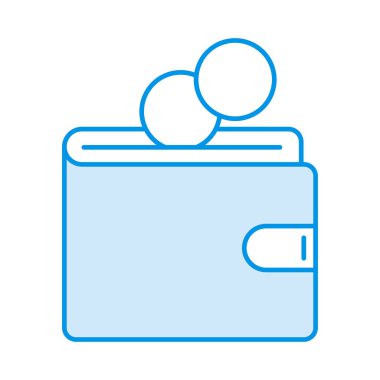 m-cüzdan ile paralar düz simgesi, vektör, illüstrasyon 