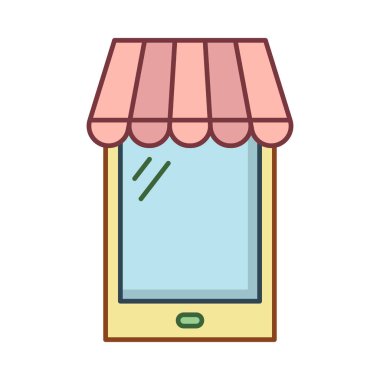 E ticaret online vektör çizim alışveriş 