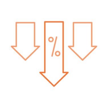 indirim sembolleri düz simgesi, vektör, illüstrasyon ile aşağı okları 