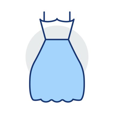 kadın elbise düz simgesi, vektör, illüstrasyon 