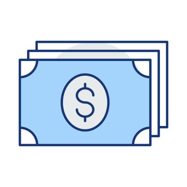 doları nakit düz simgesi, vektör, illüstrasyon 