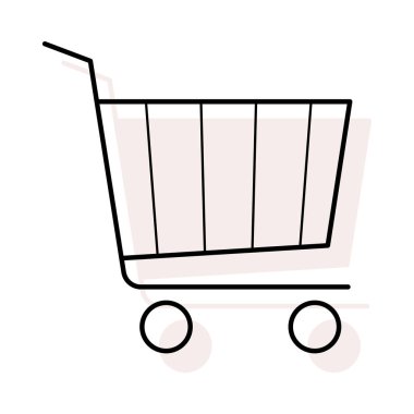 arabası düz simgesi, vektör, illüstrasyon 