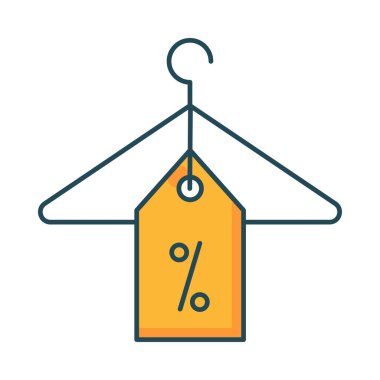 askı indirim etiketi düz simgesi, vektör, illüstrasyon 