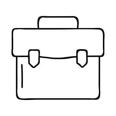 Evrak Çantası'nı düz simgesi, vektör, illüstrasyon 