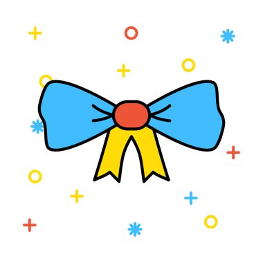 şerit yay düz simgesi, vektör, illüstrasyon 