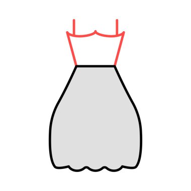 kadın elbise düz simgesi, vektör, illüstrasyon 