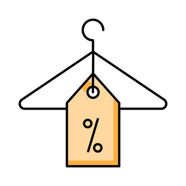 askı indirim etiketi düz simgesi, vektör, illüstrasyon 