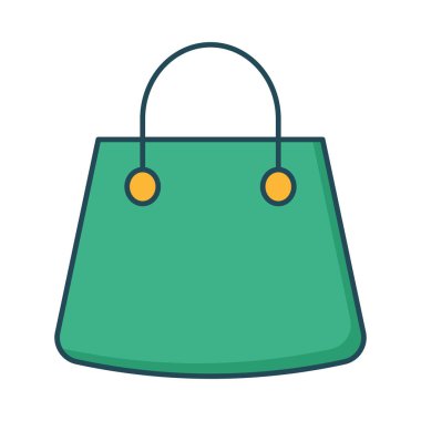 Alışveriş poşeti düz simge, vektör, illüstrasyon 