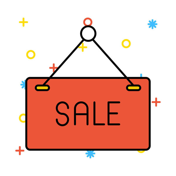 Flat Black Friday color vector icon