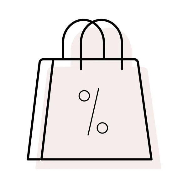 Shopping Bag Con Segno Sconto Icona Piatta Vettore Illustrazione — Vettoriale Stock