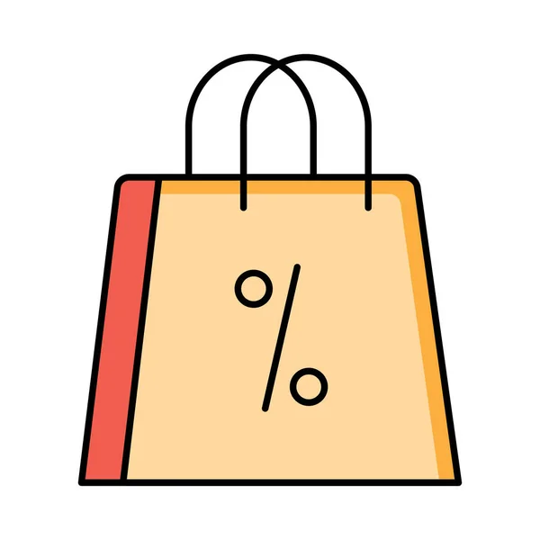 购物袋与折扣标志平面图标 — 图库矢量图片