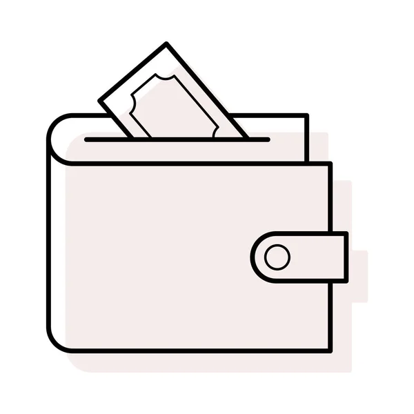 Brieftasche Mit Bargeld Flach Symbol Vektor Illustration — Stockvektor
