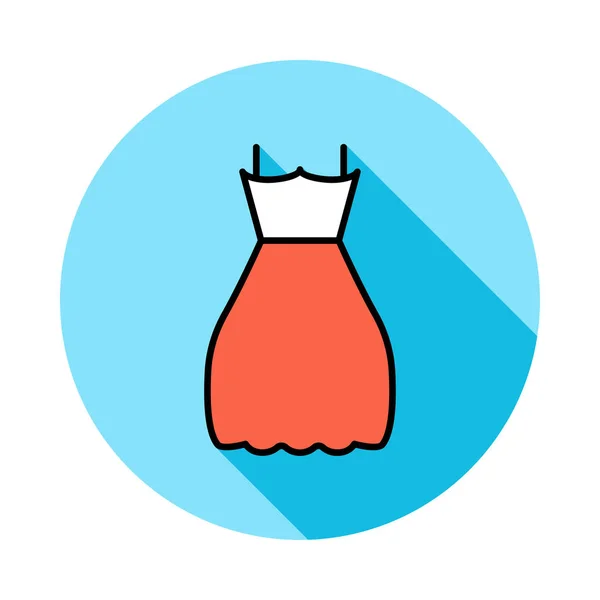 Female Dress Flat Icon Vector Illustration — Stock Vector