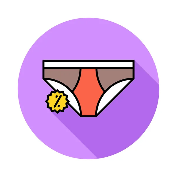 Cueca Desconto Ícone Plano Vetor Ilustração — Vetor de Stock