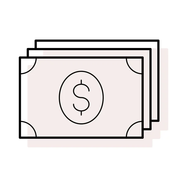 Dólar Dinheiro Plana Ícone Vetor Ilustração — Vetor de Stock