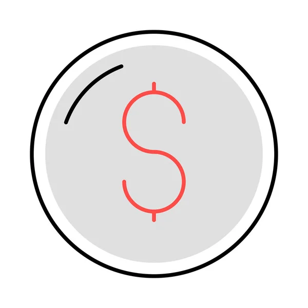 Dollarmünze Flaches Symbol Vektor Illustration — Stockvektor