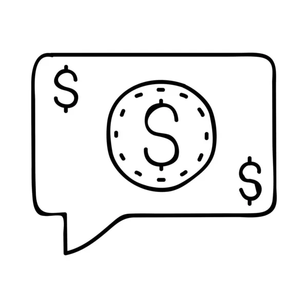 Symboles Dollar Dans Bulle Parole Icône Plate Vecteur Illustration — Image vectorielle