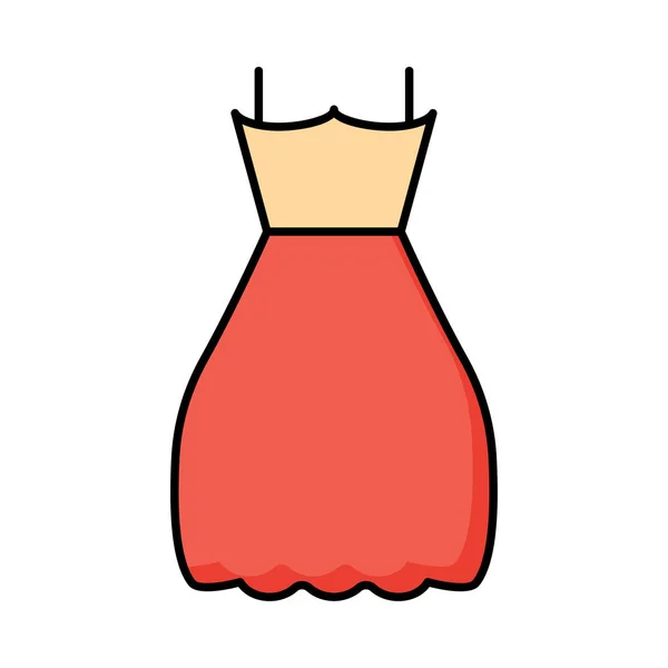 Vestido Feminino Ícone Plano Vetor Ilustração — Vetor de Stock