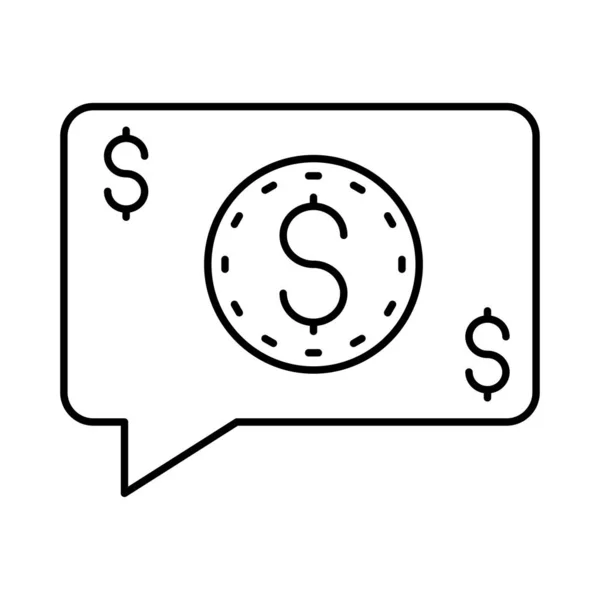 Symboles Dollar Dans Bulle Parole Icône Plate Vecteur Illustration — Image vectorielle
