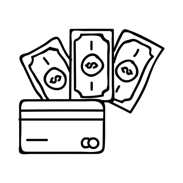 Portefeuille Avec Dollar Cash Flat Icône Vecteur Illustration — Image vectorielle