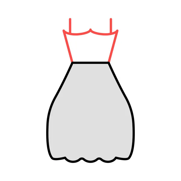 Female Dress Flat Icon Vector Illustration — Stock Vector