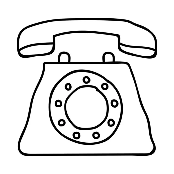 Landline Telephone Flat Icon Vector Illustration — Stock Vector